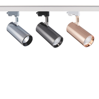 Spot LED sur rail RONSE Modern Slim Elegance 3CCT type H, puce COB, lentille noire, orientable, montage mural, dimmable, IRC 90 élevé