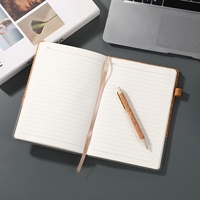 Nouvel ensemble de carnets A5 en PU à motif liège avec sangle – Idéal pour le bureau, les cadeaux d'affaires et les notes de réunion