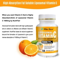 Comprimés de Vitamine C Liposomale à Croquer, Végétaliens, 60 Unités, Soutien Immunitaire, Antioxydant, Haute Absorption pour la Santé, pour Distributeurs