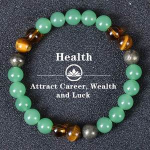 "8mm Green Aventurine & Tiger Eye <b>Bracelet</b> - Handmade Healing Stone Jewelry for Women <b>Men</b> - Product Image 1