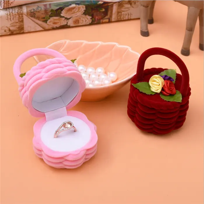 free sample velvet jewelry flower basket gift box stocked