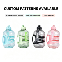 Bouteille d'eau de sport grande capacité anti-fuite pour hommes et femmes, design minimaliste moderne, avec paille, élégante, en plastique, pour usage domestique