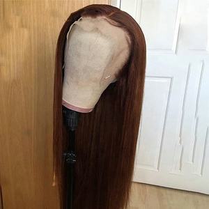 Glueless Marrone Caffè di Colore Brasiliano di 100% Dei <span class=keywords><strong>Capelli</strong></span> Umani Diritto 360 Parrucche Del Merletto Frontale - Product Image 3