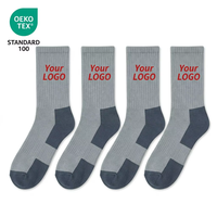 Chaussettes de sport pour hommes personnalisées, respirantes, en coton côtelé, avec logo, talon et bout contrastés