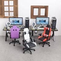 Kit de Modélisation DIY Mini Chaise de Bureau Gamer, Scène d'Ordinateur de Bureau Micro, Kit de Scène pour Maison de Poupées, Diorama, Jouet d'Assemblage, Scène de Jeu d'Imitation