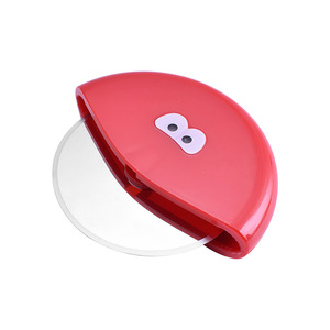 Red Plastic Pizza Cutter With Rolling <b>Blade</b> For Easy Slicing And Baking Tools - Product Image 1