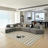 Canapé-lit modulable italien minimaliste pour villa, combinaison multi-personnes en arc, en tissu, nouveau modèle tendance pour appartement et hôtel