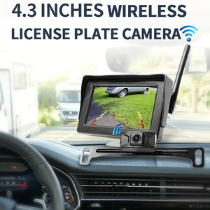 HD Night Vision <b>Reverse</b> <b>Car</b> Parking Aid Kit 4.3 Inch LCD Monitor With Wireless License Plate Back up <b>Camera</b> YB-MW-43 Wireless Li - Product Image 1