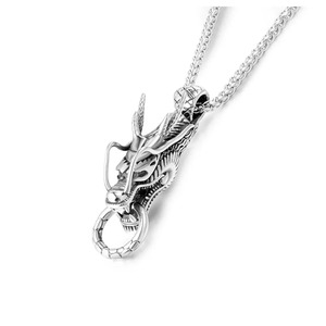 Yunnique – collier avec pendentif tête de Dragon en acier inoxydable pour hommes, chaîne de 60cm, bijoux à la mode, cadeau - Product Image 5