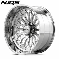 Roues NJQS polies à haute brillance, taille super simple, largeur 24, motif 14 boulons, alésage central 124.1