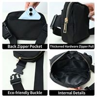 Sac banane bandoulière en nylon imperméable avec logo personnalisé, imprimé par sublimation, pour femme et homme
