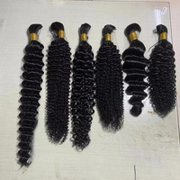 Venta al por mayor de cabello humano virgen 100% para trenzar, 100g, rizado birmano, súper doblemente estirado, trenzas boho, color personalizado, cabello virgen para trenzar.