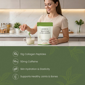 โรงงานผลิตซองมัทฉะคอลลาเจน LIFEWORTH ODM คอลลาเจนผงคีโตและพาเลโอแบรนด์ส่วนตัว ผสมคาเฟอีนธรรมชาติจากมัทฉะ - Product Image 2