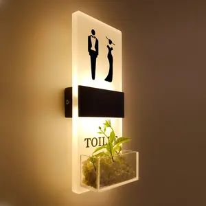 Buatan Pabrik Cina LED Tanda Toilet Wanita dan Pria Pelat Tanda Pintu Toilet Disesuaikan