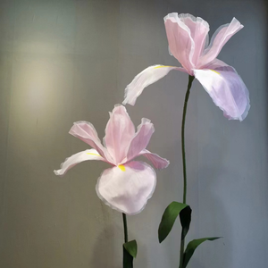 Meilleur choix de décoration : Fleur artificielle <span class=keywords><strong>iris</strong></span> en fil de papier multicouche imperméable, grande fleur en papier haut de gamme pour les fêtes en extérieur - Product Image 4
