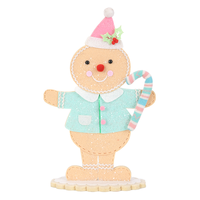Pastellblaue Zuckerstangen-Lebkuchenmann-Figur, 35 cm groß, stehend, für Weihnachtsdekoration an Bäckereitheken und Kaminsimsen, Großhandel