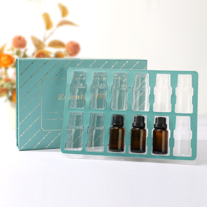 Peacock Blue Magnetic Paper Box Plastic Lined <b>Tray</b> Base for Cosmetics Gifts Skin Care Packaging - Product Image 2