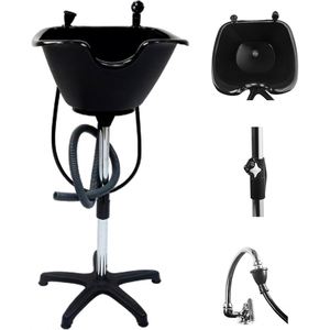 Bac à shampoing portable pour salon de coiffure avec hauteur réglable et drain, en plastique, pour artistes et salons de coiffure - Product Image 1