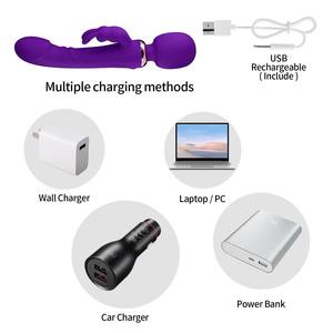 Nuovi vibratori di coniglio di vendita caldi caricatore USB G-spot Dildo vibratore di coniglio giocattolo del sesso bacchetta magica vibratore AV - Product Image 5