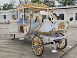 Chariot de mariage électrique simple, sans chevaux, pour la visite touristique, chariot de mariage royal électrique à double fonction pour l'extérieur, à vendre - Product Image 6
