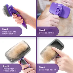 BEST Selling Self-Cleaning Slicker Brush Pets OEM/ODM Made Stainless Steel Plastic A Mazon's Favourite Pet Grooming Product