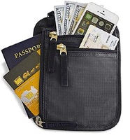 Mode Nylon réglable cou portefeuille pochette étanche RFID bloquant passeport titulaire certificat sacs pratique voyage accessoire