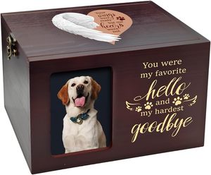 Kotak Kenangan Modern Buatan Tangan untuk Hewan Peliharaan, Kotak Kayu untuk Pemakaman dan Kremasi, Bingkai Foto, Hadiah Kenangan untuk Abu Kucing Anjing, Peti Kenangan - Product Image 1
