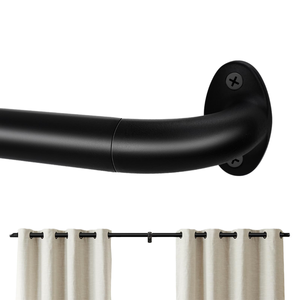 External Thread Rustic Fully Blackout Classic <b>Curtain</b> Rods Brackets Set Modern Design New Product - Product Image 1