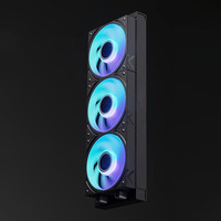 Refroidisseur de processeur liquide AIO 360 mm avec écran LCD incurvé, trois ventilateurs ARGB, système de refroidissement par eau haute performance pour PC