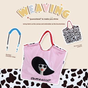 Bolso de Hombro Japonés Ecológico de Nylon Impermeable de Gran Capacidad con Correa Única y Cierre de Cremallera, Bordado con Diez Mil Agujas, Novedad 2026 - Product Image 4