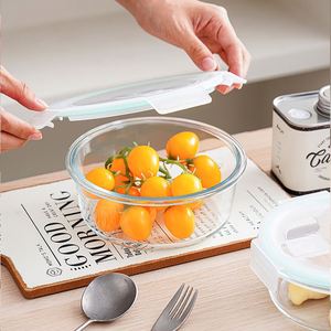 High Borosilicate Glass <b>Lunch</b> <b>Box</b> Set Microwave Safe Gift <b>Box</b> with Compartments Minimalist Design 800-1000ml Capacity - Product Image 3