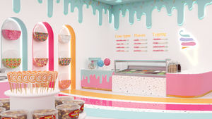 Modern Sweet Shop Furniture Colorful Candy Store Display for Shopping Malls LED Lighting Candy Shop Interior Design - Product Image 2