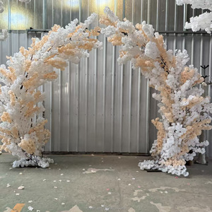 Fournitures de mariage en gros : Arche florale bordeaux tendance, <span class=keywords><strong>fleurs</strong></span> artificielles, arbre de cerisier pour la décoration de mariages, maisons et hôtels - Product Image 5