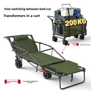 Silla Plegable Reclinable <span class=keywords><strong>para</strong></span> Exteriores, <span class=keywords><strong>Playa</strong></span> y Camping, con Ruedas Universales y Carrito Pequeño - Product Image 1