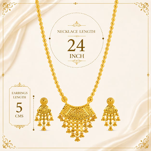Ensemble d'accessoires de mode plaqué or avec collier pendentif et boucles d'oreilles pendantes assorties, ensemble traditionnel pour femmes - Product Image 2