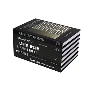 Cangkang keras lembut Model buku asli bahasa Inggris meja ruang sedang hitam dan putih abu-abu simulasi Dekorasi buku Flip ornamen buku