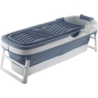 Baignoire pliante superbe grande baignoire de 158cm de long maison autoportante trempage Sport sueur Sauna baignoire de douche pliable avec couvercle