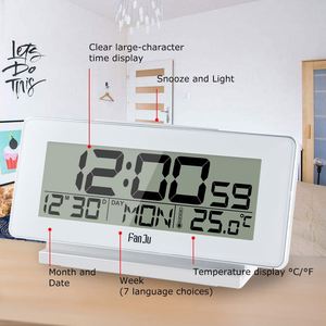 Reloj Despertador Digital con Termómetro, Alarma Doble, Retroiluminación Automática, Medidor de Temperatura Electrónico, Reloj de Mesa Bonito - Product Image 3