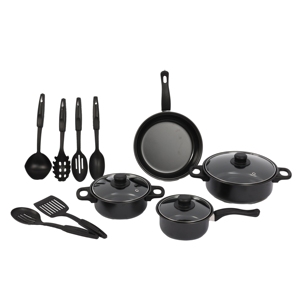 Kitchen 7 Piece <b>Cookware</b> Sets Black Pot and Pans Cast Iron Cooking Pot <b>Cookware</b> Set - Product Image 1