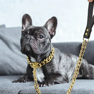 19mm langlebiges Edelstahl Hunde kette Leine Trainings halsband für mittelgroße Hunde Pitbull Pet Dog Gold Silber kette Blei