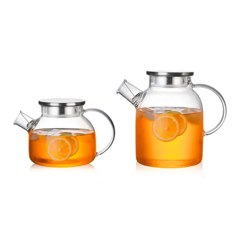 Прозрачный стеклянный чайник, чайник для цветочного чая с заварником из боросиликата