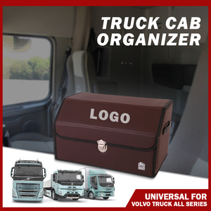Boîte d'organisation de stockage de <span class=keywords><strong>voiture</strong></span> de remorques de camion en cuir pliantes détachables personnalisées pour Sitrak Volvo MAN KAMAZ DAF - Product Image 3