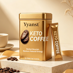 Café Keto Instantané Herbal Nourish Restore Énergie Naturelle Produits OEM Vente en Gros 10g*10 Sachets Boîte Métallique Dorée - Product Image 2