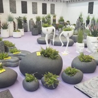 Pots à fleurs en pierre, jardinières en fibre de verre, décoration de jardin et de maison, pot de plante, style nordique créatif, grand modèle, intérieur/extérieur, style campagnard, sculpté à la main