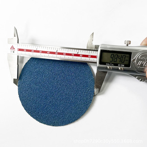 Disco de lija cerámica azul de 4 pulgadas con reverso de velour y adhesivo para lijado y pulido de automóviles, madera y paredes - Product Image 4