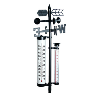 Station météo de jardin extérieure 3-en-1 : aiguille à vent, pluviomètre et thermomètre – Piquet de mesure météorologique pour pelouse et cour arrière - Product Image 2