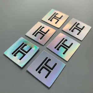 Custom Iriserende Regenboog Gekleurd Holografisch Effect Hologram Metallic Tpu Warmteoverdracht 3d Geprinte Sport Ijzer Op Patches