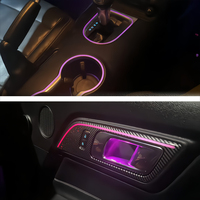 Mustang 2016+ için Premium Araç LED Ambiyans Işık Kiti, Tam Kabin Çok Bölgeli Gösterge Paneli Kapı Paneli Havalandırma Su Bardaklığı Işığı