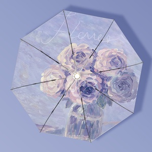 Ombrello Automatico Pieghevole a 8 Stecche per Sole e <span class=keywords><strong>Pioggia</strong></span>, Protezione UV di Alta Qualità, Portatile - Product Image 1