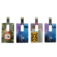 Clé USB personnalisée haute vitesse 2.0 en forme de carte de crédit, 128 Mo-32 Go, puce de classe supérieure, cadeau promotionnel d'entreprise, en stock